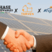 Handshake in front of solar panels